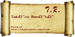 Takács Renátó névjegykártya